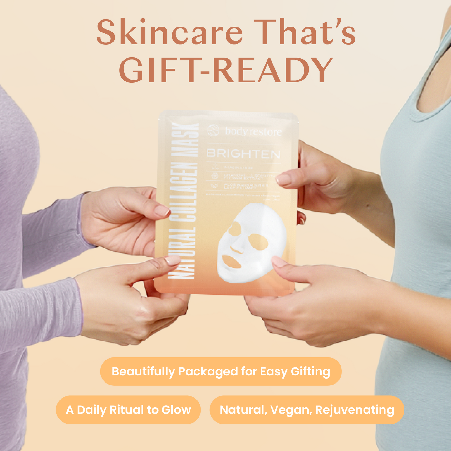 Natural Collagen Mask - Brighten (5 Packs)