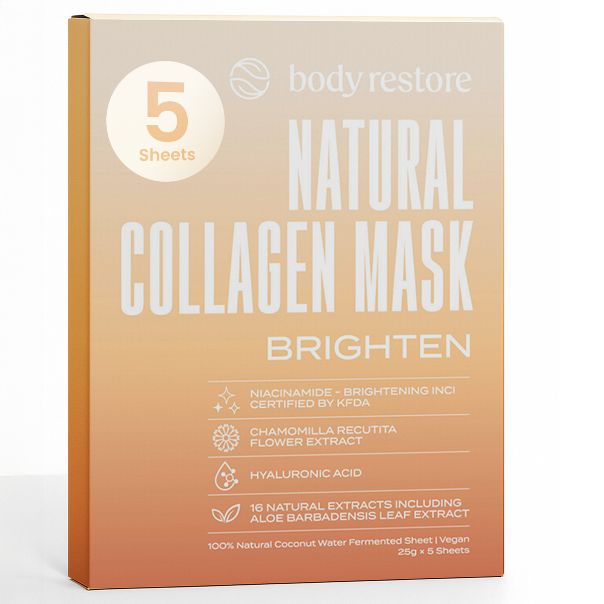 Natural Collagen Mask - Brighten (5 Packs)