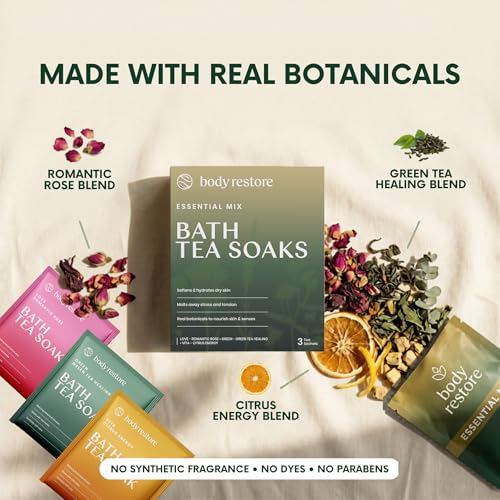 Body Restore Bath Tea Soaks Birthday Gift for Women & Men - Variety 3 Pack
