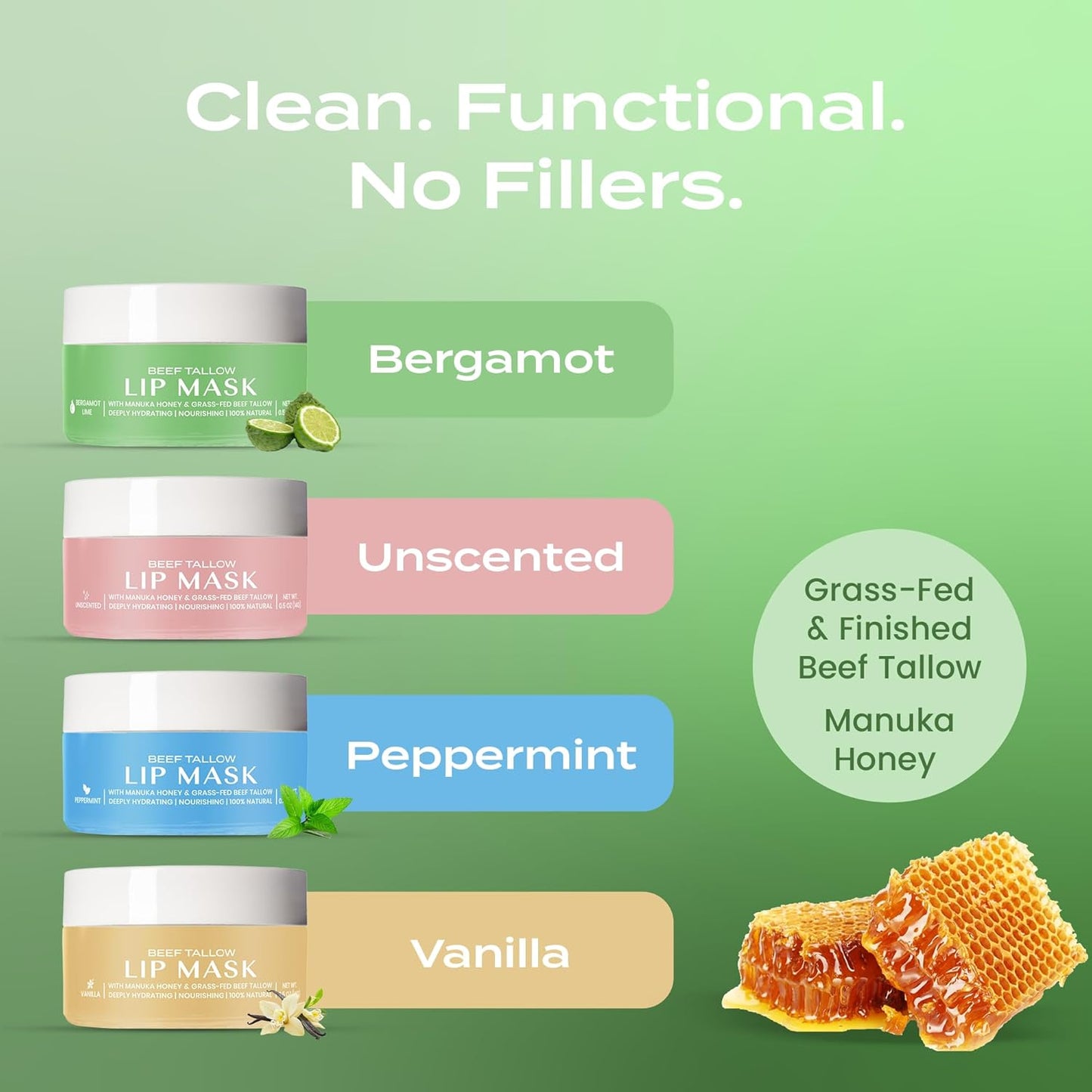 Bergamot Beef Tallow Lip Mask